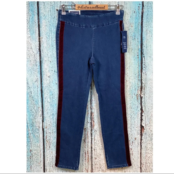CHARTER CLUB NWT Velvet Trim PullOn Jeans - Picture 5 of 15